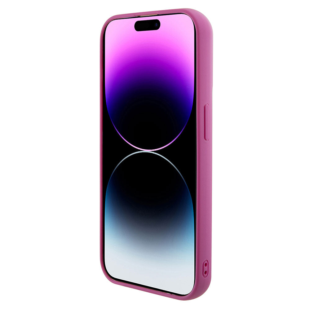 Apple iPhone 15 Pro Max Kılıf Guess Pullu Metal Yazı Logolu Sequin Script Kapak Pembe