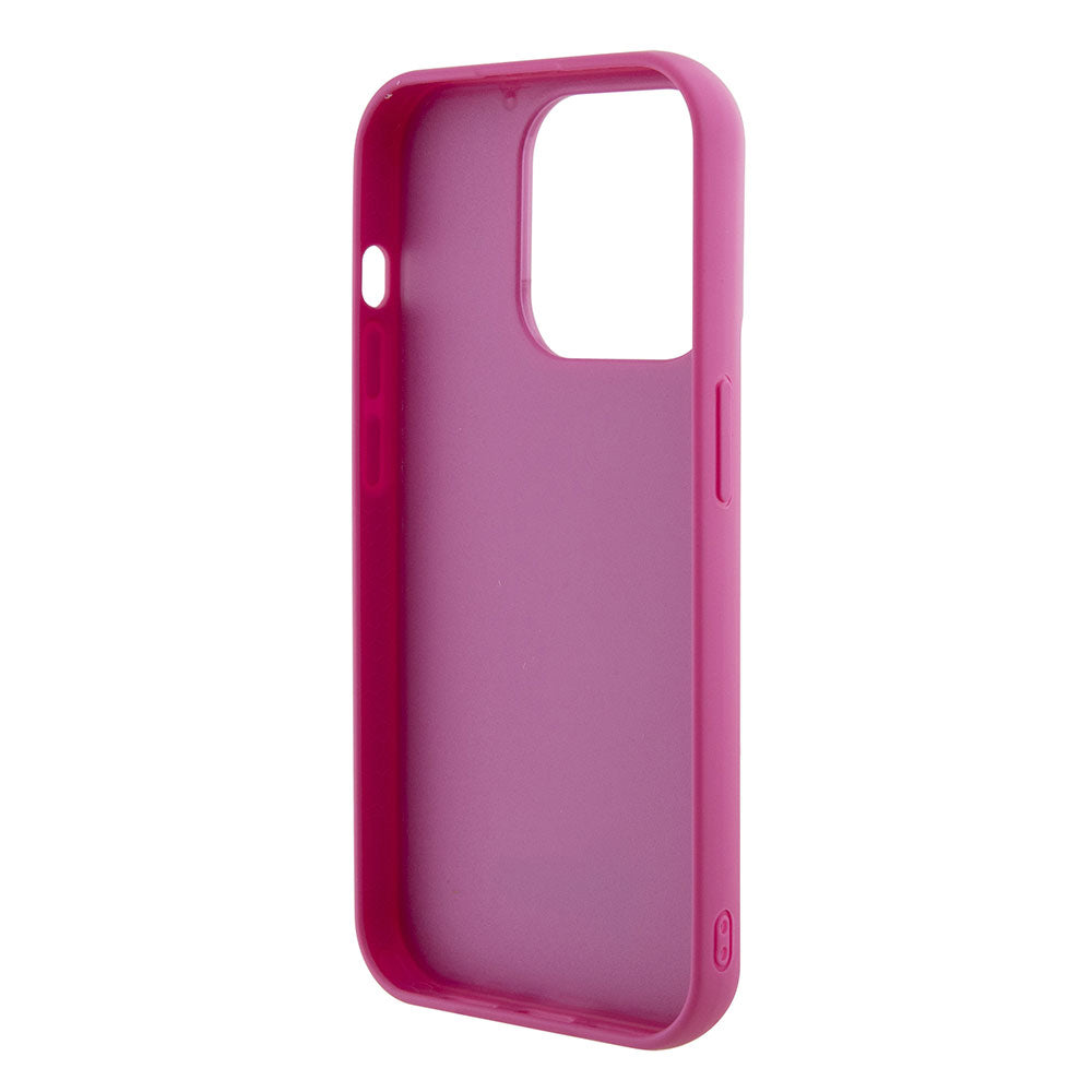 Apple iPhone 15 Pro Max Kılıf Guess Pullu Metal Yazı Logolu Sequin Script Kapak Pembe