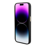 Apple iPhone 15 Pro Kılıf Guess Taşlı 4G Logolu Metal Kamera Çerçeveli Kapak Siyah