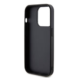 Apple iPhone 15 Pro Kılıf Guess Taşlı Metal Logolu Kapak Gümüş