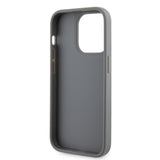 Apple iPhone 15 Pro Kılıf Guess Taşlı Üçgen Logolu Kapak Gümüş