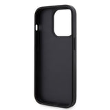 Apple iPhone 15 Pro Kılıf Guess Taşlı Üçgen Logolu Kapak Siyah