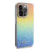 Apple iPhone 15 Pro Kılıf Guess Yazı Logolu Mirror Disco Kapak Colorful