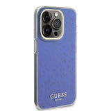 Apple iPhone 15 Pro Max Kılıf Guess Yazı Logolu Mirror Disco Kapak Mor