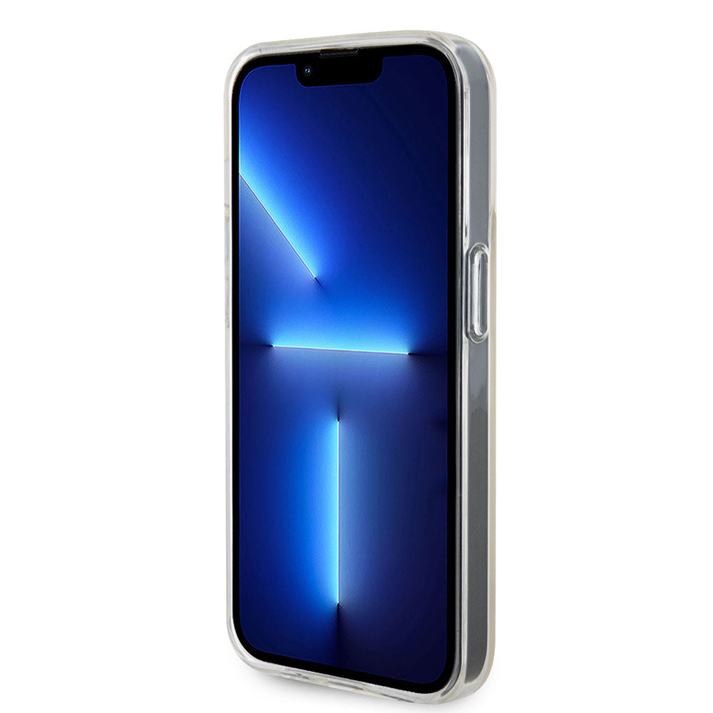Apple iPhone 15 Pro Kılıf Guess Yazı Logolu Mirror Disco Kapak Mor