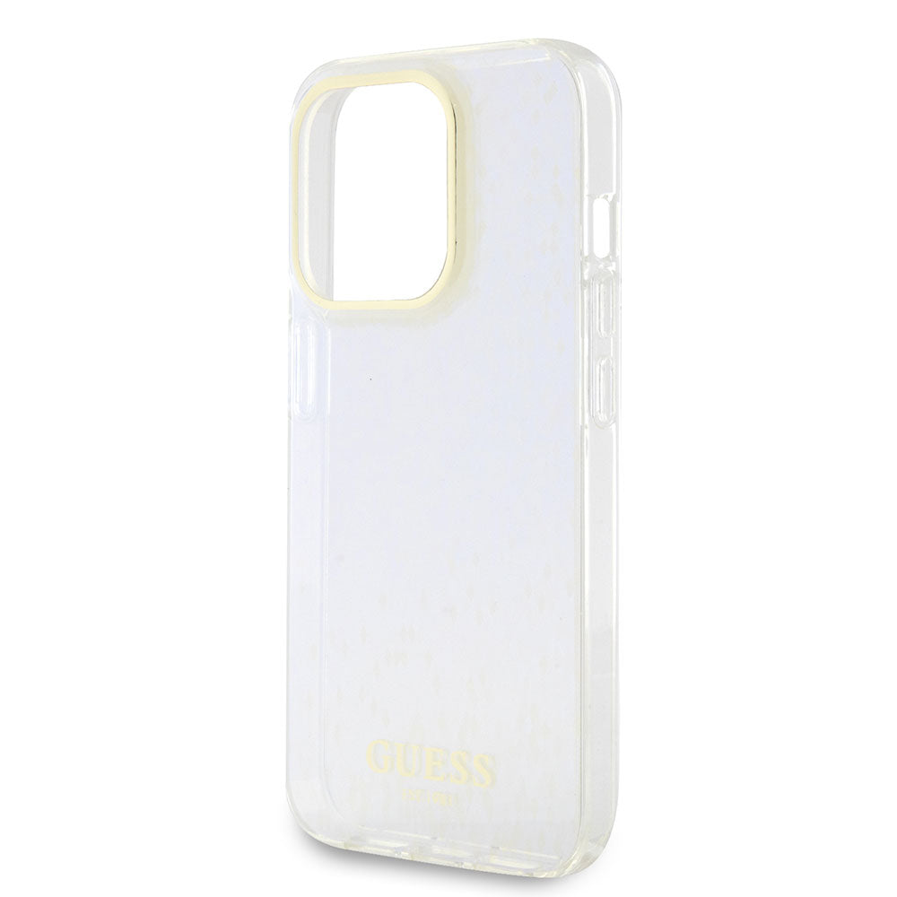 Apple iPhone 15 Pro Kılıf Guess Yazı Logolu Mirror Disco Kapak Mor