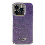 Apple iPhone 15 Pro Max Kılıf Guess Yazı Logolu Mirror Disco Kapak Pembe