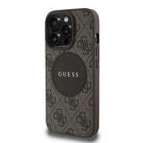 Apple iPhone 14 Pro Max Kılıf Guess Magsafe Şarj Özellikli Circle Classic Kapak Kahverengi