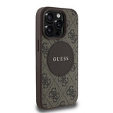 Apple iPhone 14 Pro Max Kılıf Guess Magsafe Şarj Özellikli Circle Classic Kapak Kahverengi