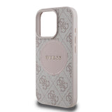 Apple iPhone 15 Pro Max Kılıf Guess Magsafe Şarj Özellikli Circle Classic Kapak Pembe