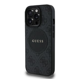 Apple iPhone 14 Pro Max Kılıf Guess Magsafe Şarj Özellikli Circle Classic Kapak Siyah