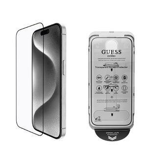 Apple iPhone 16 Guess Temperli Cam Ekran Koruyucu Uygulama Aparatlı Outline Serisi