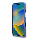 Apple iPhone 16 Kılıf Guess Kamera Standlı Kapak 4G Desenli Metal 4G Logolu Mavi
