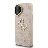 Apple iPhone 16 Kılıf Guess Kamera Standlı Kapak 4G Desenli Metal 4G Logolu Pembe