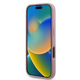 Apple iPhone 16 Kılıf Guess 4G Büyük Metal Logolu Glitter Kapak Pembe