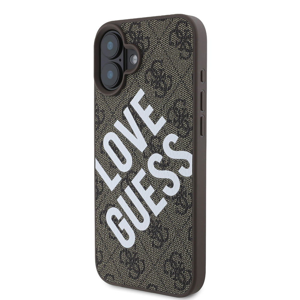 Apple iPhone 16 Kılıf Guess Big Love Guess Kapak Kahverengi