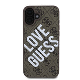 Apple iPhone 16 Kılıf Guess Big Love Guess Kapak Kahverengi
