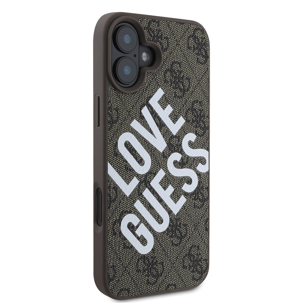 Apple iPhone 16 Kılıf Guess Big Love Guess Kapak Kahverengi