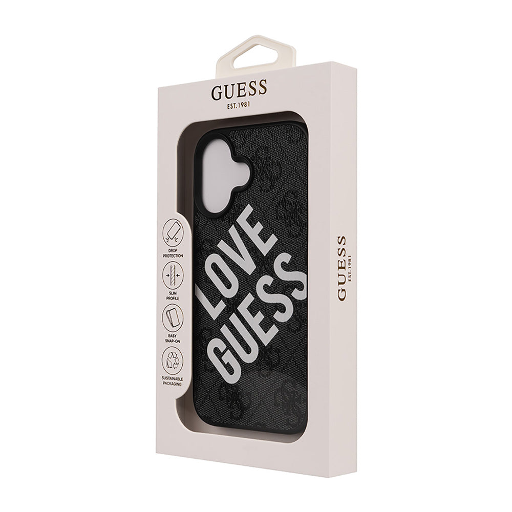 Apple iPhone 16 Kılıf Guess Big Love Guess Kapak Siyah