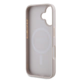 Apple iPhone 16 Kılıf Guess Magsafe Şarj Özellikli 4G Şerit Tasarımlı Printed Kapak Pembe