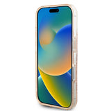 Apple iPhone 16 Kılıf Guess Magsafe Şarj Özellikli IML Baskılı Klasik Logolu 4G Desenli Kapak Pembe