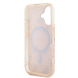 Apple iPhone 16 Kılıf Guess Magsafe Şarj Özellikli IML Baskılı Klasik Logolu 4G Desenli Kapak Pembe