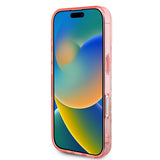 Apple iPhone 16 Kılıf Guess Magsafe Şarj Özellikli IML Baskılı Yazı Logolu Flower Tonal Circle Kapak Pembe