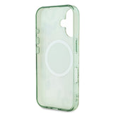 Apple iPhone 16 Kılıf Guess Magsafe Şarj Özellikli IML Baskılı Yazı Logolu Flower Tonal Circle Kapak Yeşil