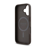 Apple iPhone 16 Kılıf Guess Magsafe Şarj Özellikli Small 4G Classic Kapak Kahverengi