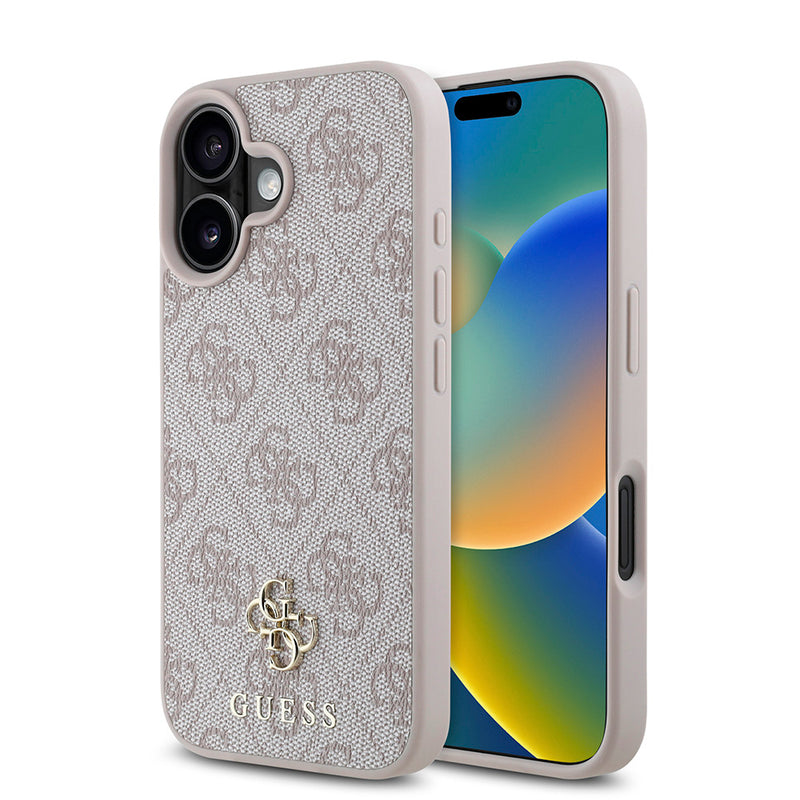 Apple iPhone 16 Kılıf Guess Magsafe Şarj Özellikli Small 4G Classic Kapak Pembe