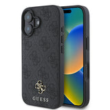 Apple iPhone 16 Kılıf Guess Magsafe Şarj Özellikli Small 4G Classic Kapak Siyah
