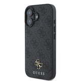 Apple iPhone 16 Kılıf Guess Magsafe Şarj Özellikli Small 4G Classic Kapak Siyah