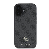 Apple iPhone 16 Kılıf Guess Magsafe Şarj Özellikli Small 4G Classic Kapak Siyah