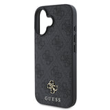 Apple iPhone 16 Kılıf Guess Magsafe Şarj Özellikli Small 4G Classic Kapak Siyah