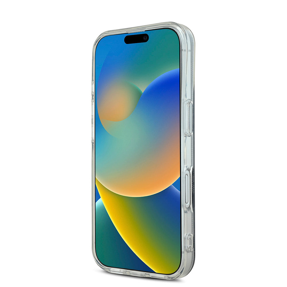 Apple iPhone 16 Kılıf Guess Magsafe Şarj Özellikli Yazı Logolu 4G Desenli Kapak Siyah