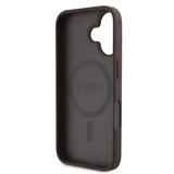 Apple iPhone 16 Kılıf Guess Magsafe Şarj Özellikli Circle Classic Kapak Kahverengi