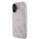 Apple iPhone 16 Kılıf Guess Magsafe Şarj Özellikli Circle Classic Kapak Pembe