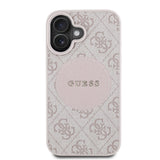 Apple iPhone 16 Kılıf Guess Magsafe Şarj Özellikli Circle Classic Kapak Pembe