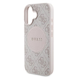 Apple iPhone 16 Kılıf Guess Magsafe Şarj Özellikli Circle Classic Kapak Pembe
