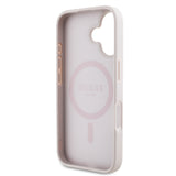 Apple iPhone 16 Kılıf Guess Magsafe Şarj Özellikli Circle Classic Kapak Pembe