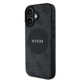 Apple iPhone 16 Kılıf Guess Magsafe Şarj Özellikli Circle Classic Kapak Siyah