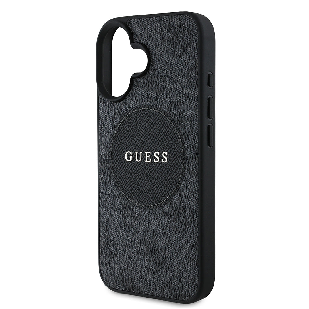 Apple iPhone 16 Kılıf Guess Magsafe Şarj Özellikli Circle Classic Kapak Siyah