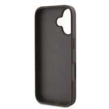 Apple iPhone 16 Kılıf Guess PU Deri Şerit Logo Dizaynlı Kapak Kahverengi