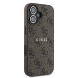 Apple iPhone 16 Guess Kılıf Ekran ve Lens Koruyuculu 3'lü Aksesuar Seti Kahverengi