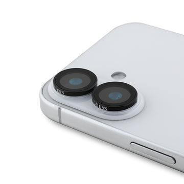Apple iPhone 16 Guess Metal Kamera Lens Koruyucu Siyah