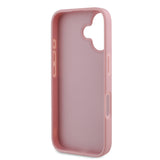 Apple iPhone 16 Plus Kılıf Guess 4G Büyük Metal Logolu Glitter Kapak Pembe