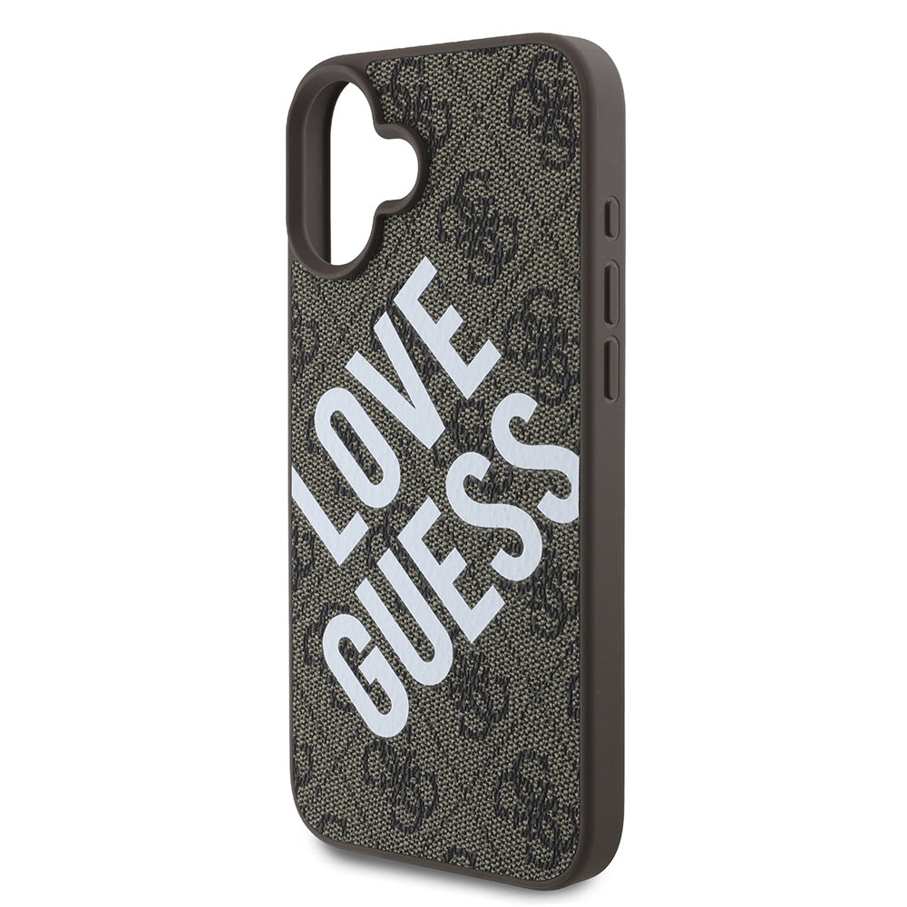 Apple iPhone 16 Plus Kılıf Guess Big Love Guess Kapak Kahverengi