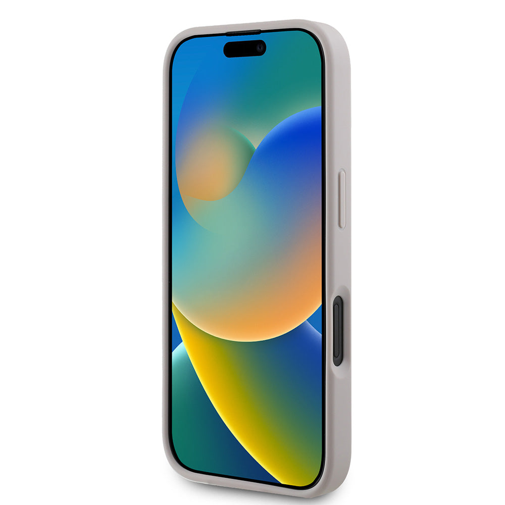 Apple iPhone 16 Plus Kılıf Guess Magsafe Şarj Özellikli 4G Desenli Yazı Logolu Peony Kapak Pembe