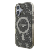 Apple iPhone 16 Plus Kılıf Guess Magsafe Şarj Özellikli IML Baskılı Klasik Logolu 4G Desenli Kapak Kahverengi