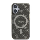 Apple iPhone 16 Plus Kılıf Guess Magsafe Şarj Özellikli IML Baskılı Klasik Logolu 4G Desenli Kapak Kahverengi